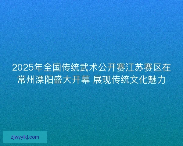 2025年全国传统武术公开赛江苏赛区在常州溧阳盛大开幕 展现传统文化魅力 2025年全国传统武术公开赛江苏赛区在常州溧阳盛大开幕 展现传统文化魅力