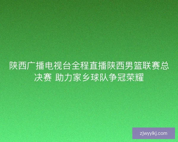 陕西广播电视台全程直播陕西男篮联赛总决赛 助力家乡球队争冠荣耀