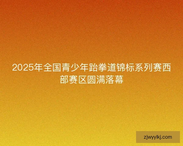 2025年全国青少年跆拳道锦标系列赛西部赛区圆满落幕