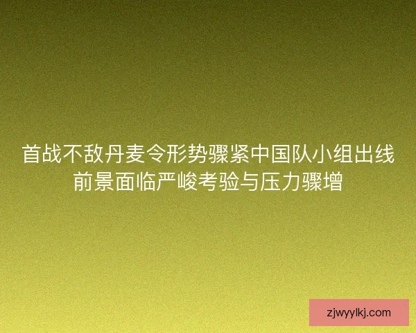 首战不敌丹麦令形势骤紧中国队小组出线前景面临严峻考验与压力骤增 首战不敌丹麦令形势骤紧中国队小组出线前景面临严峻考验与压力骤增